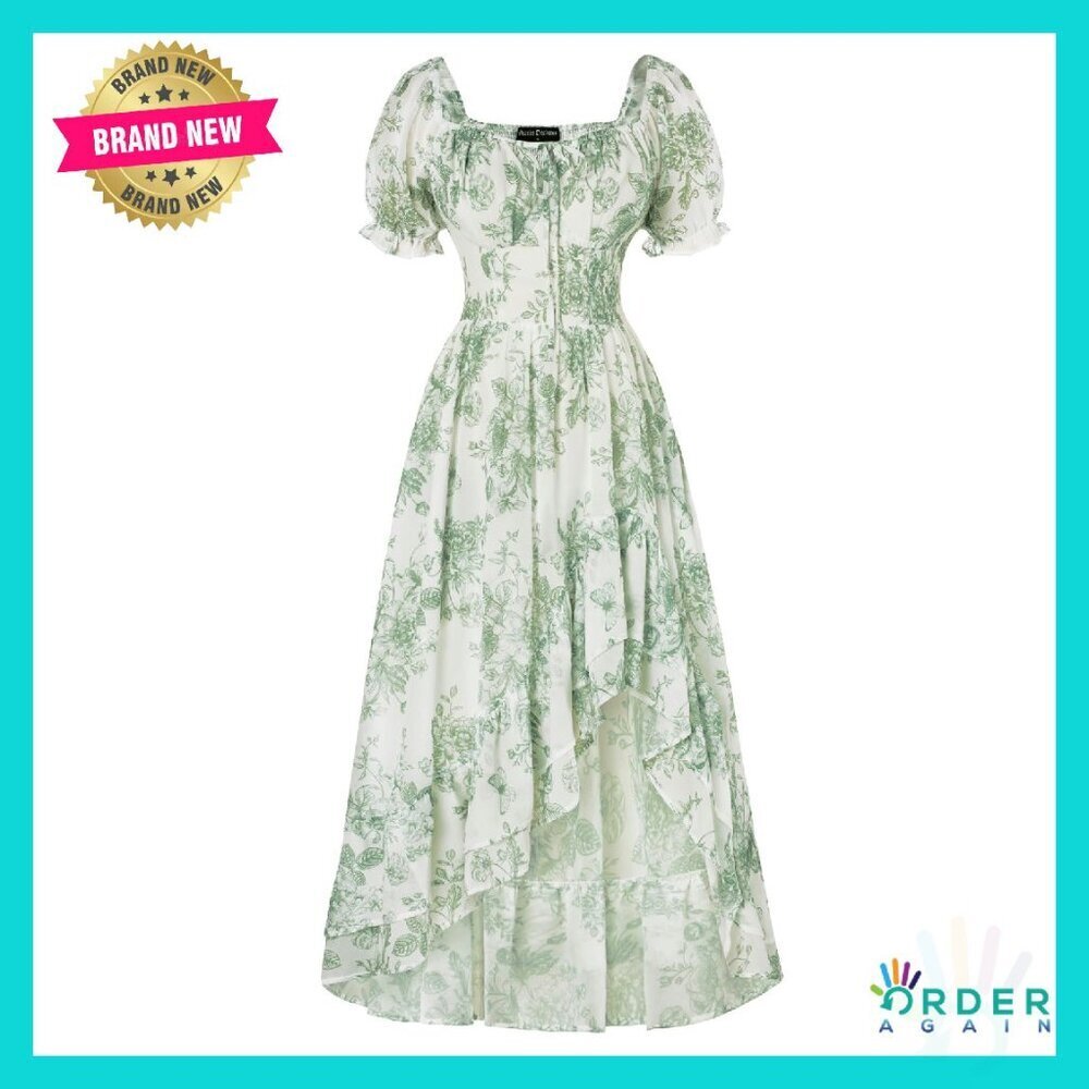 Chiffon Corset Sundress Flowy Maxi Vintage Boho Wedding Guest Dress